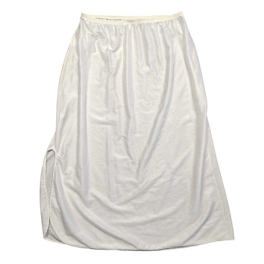 Gilligan & O'Malley Half Slip Womens M Side Slit White Y2K VTG Skirt Underwear